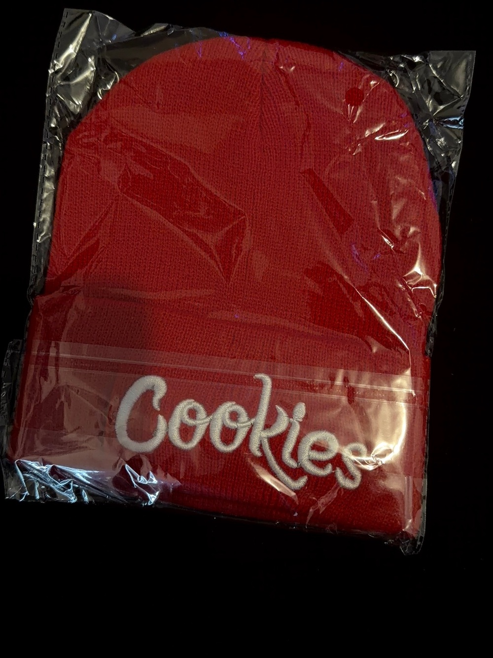 Cookies Red Knit Beanie Hat for Men - Embroidered Logo